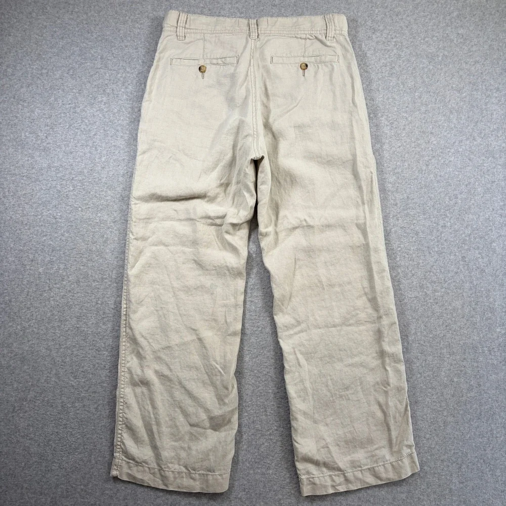Old Navy Linen Pants Mens 33x30 Beige Y2K 2000s Drawstring Casual Beach Trousers